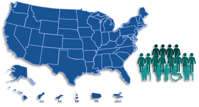 A map of the United States showing states with emPOWER Map users